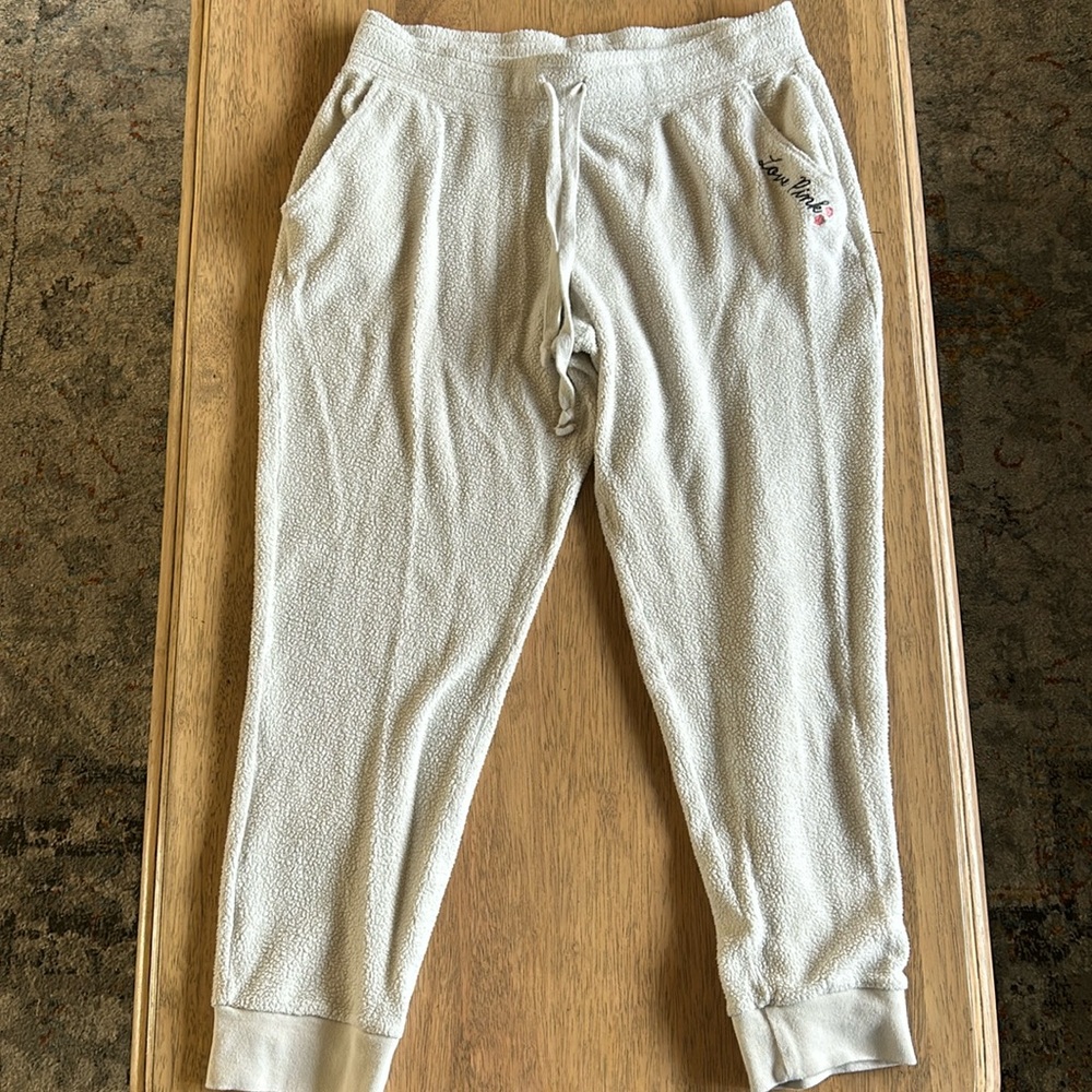 Pink VS sherpa sweats size Large